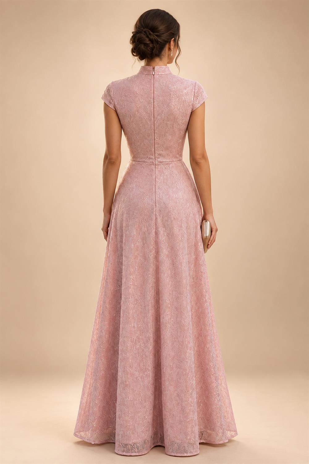 A-Line/Princess V-Neck Floral Embroidery Floor-Length Mother of the Bride & Groom Dresses with Ruched Satin Bodice (SHI22501691)