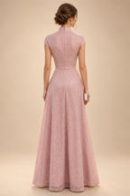Sequin Floral A-Line/Princess V-Neck Floor-Length Mother of the Bride & Groom Dresses with 3D Flowers & Pleats (SHI22501350)