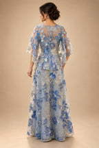 Jacquard A-Line/Princess Scoop Neck Floor-Length Mother of the Bride & Groom Dresses with Ruffles & Ruched Waist (SHI22501201)