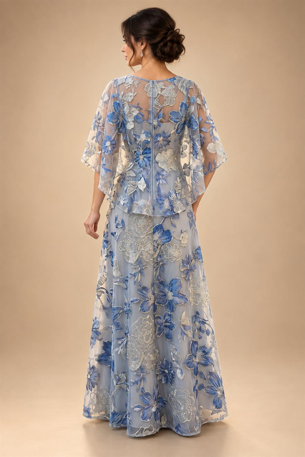 Jacquard A-Line/Princess Scoop Neck Floor-Length Mother of the Bride & Groom Dresses with Ruffles & Ruched Waist (SHI22501201)