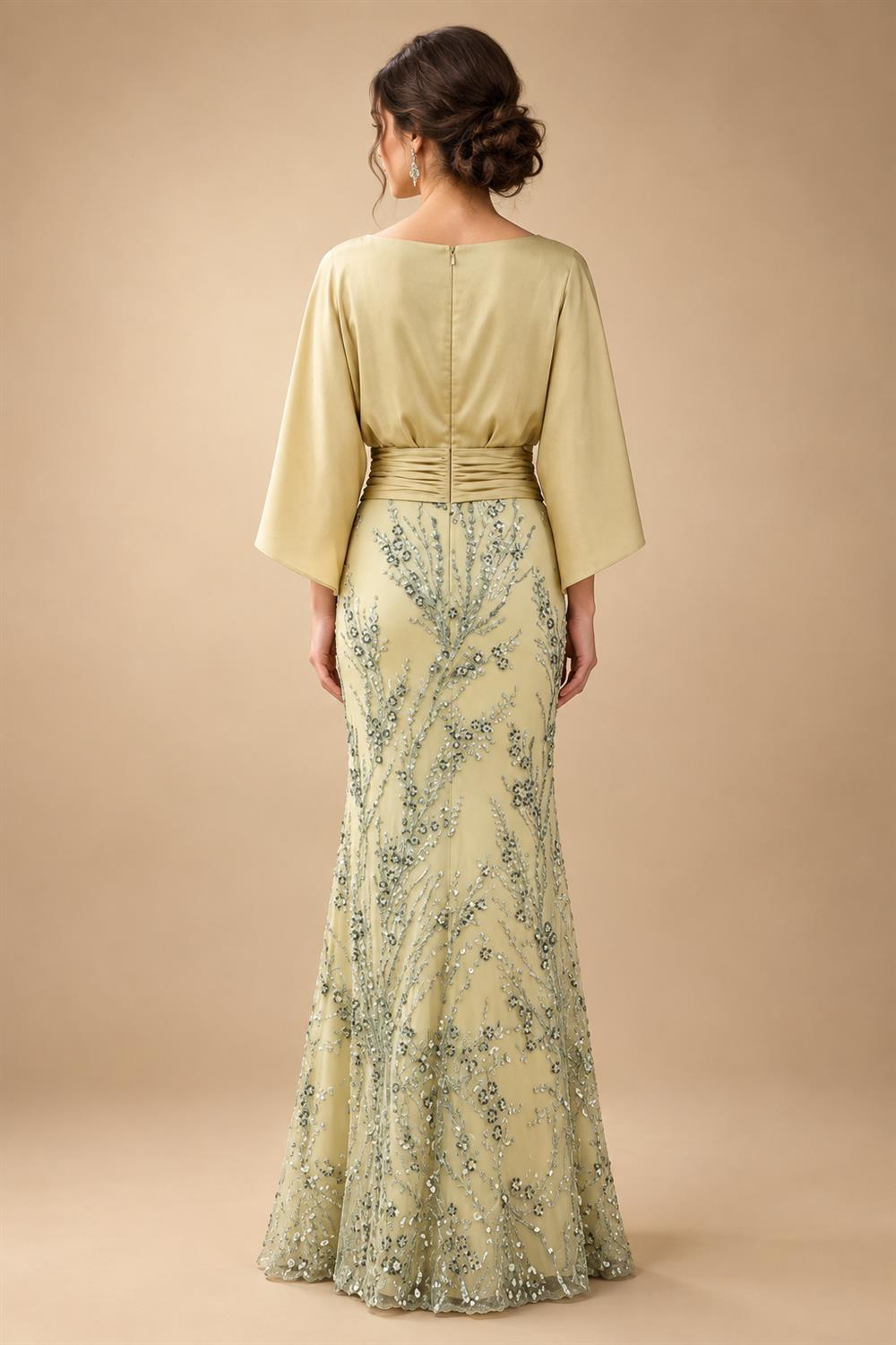 Satin A Line Round Neck Ruched Pleats Mother of the Bride & Groom Dresses (SHI22500952)