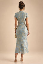 A-Line/Princess V-Neck Chiffon Floor-Length Mother of the Bride & Groom Dresses with Lace Appliques & Ruched Waist (SHI22501678)
