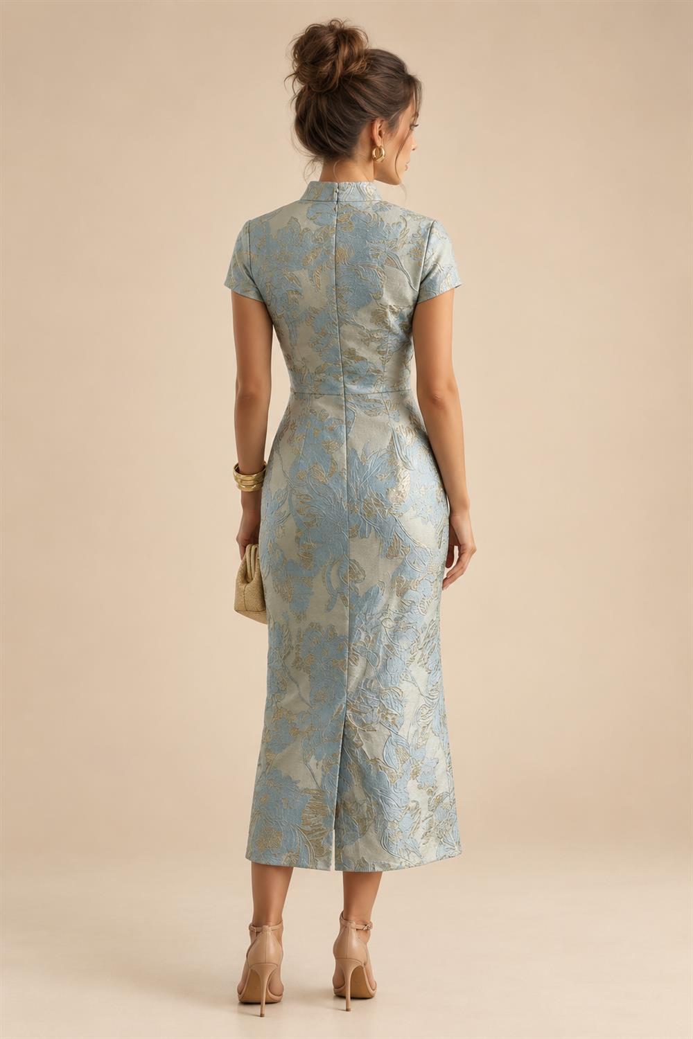 Satin Scoop Neck Mother of the Bride & Groom Dresses with 3D Flower (SHI22500338)
