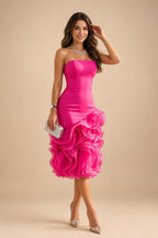 Satin Scoop Neck Mother of the Bride & Groom Dresses with 3D Flower (SHI22500338)