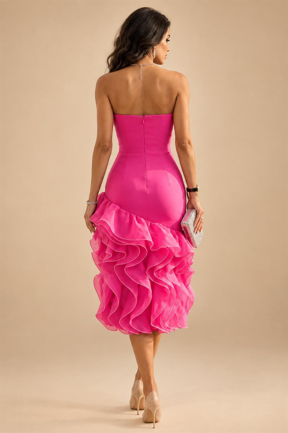A-Line/Princess Mini Sparkly Sequin Tiered Homecoming Dresses with Spaghetti Straps (SHI22370561)