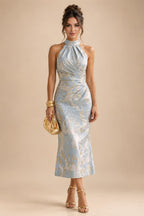 A-Line/Princess V-Neck Floral Embroidery Floor-Length Mother of the Bride & Groom Dresses with Ruched Satin Bodice (SHI22501691)