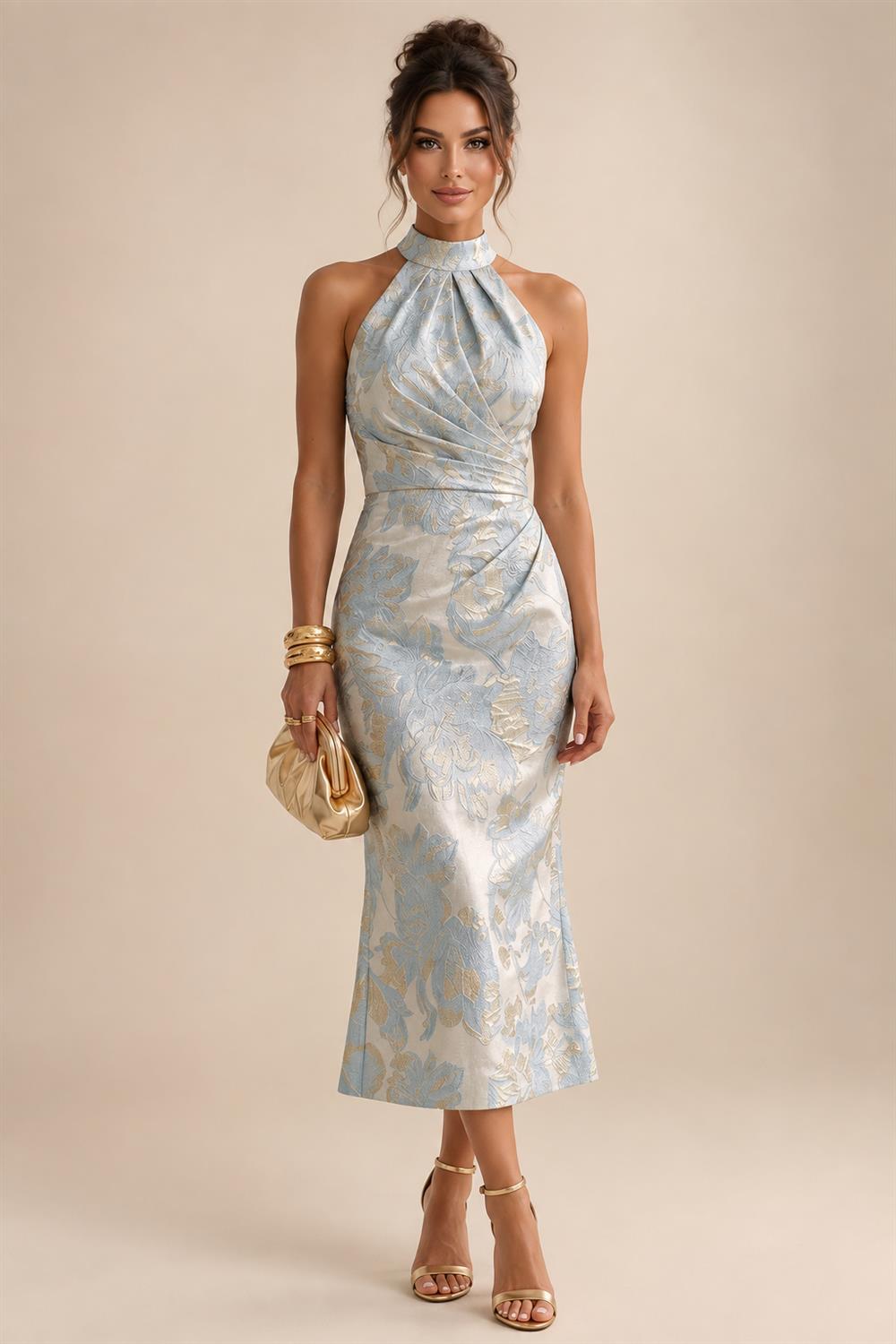 Lace V-Neck Floor-Length Mother of the Bride & Groom Dresses for Women with Ruffles (SHI22501076)