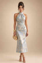 Satin A Line Round Neck Ruched Pleats Mother of the Bride & Groom Dresses (SHI22500952)