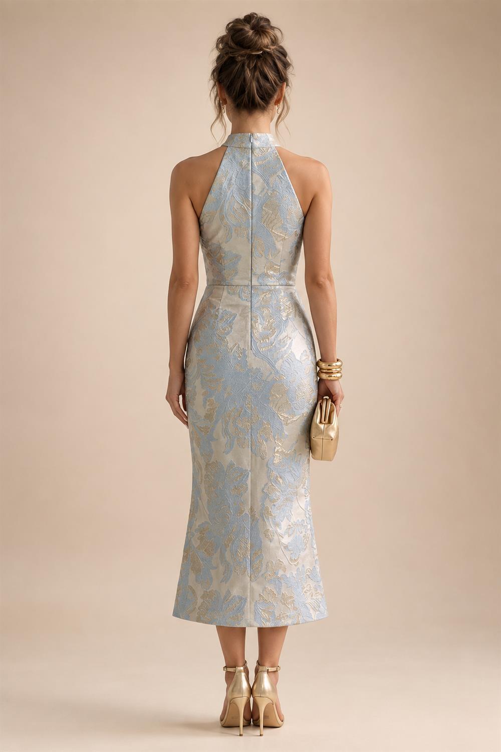 Satin A Line Round Neck Ruched Pleats Mother of the Bride & Groom Dresses (SHI22500952)
