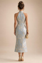 Satin A Line Round Neck Ruched Pleats Mother of the Bride & Groom Dresses (SHI22500952)