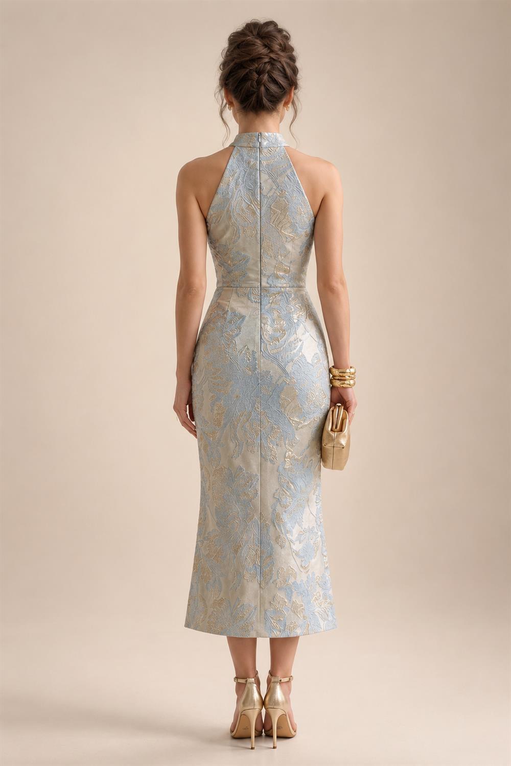Satin Scoop Neck Mother of the Bride & Groom Dresses with 3D Flower (SHI22500338)