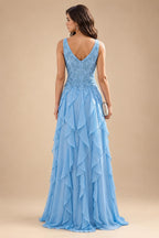 Chiffon Lace A-Line/Princess Off Shoulder Long Mother of the Bride & Groom Dresses with Ruched Waist & Sweep Train (SHI22501250)