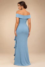 Jacquard A-Line/Princess V-Neck Tea-Length Mother of the Bride & Groom Dresses with Ruched Waist (SHI22501056)