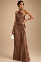 A-Line/Princess V-Neck Chiffon Maxi Mother of the Bride & Groom Dresses with Feather Trim & Pleats (SHI22501651)