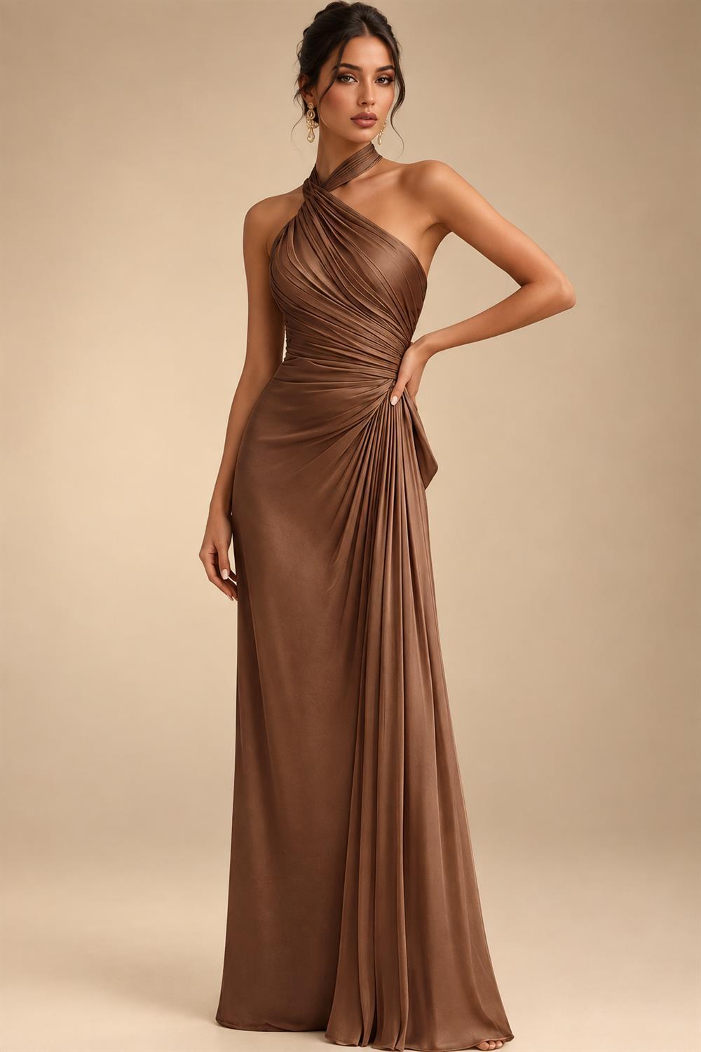 A-Line/Princess V-Neck Chiffon Floor-Length Mother of the Bride & Groom Dresses with Lace Appliques & Ruched Waist (SHI22501678)