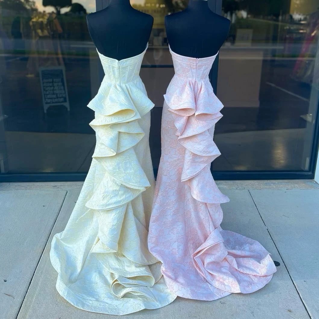 Strapless Floral Printed Mermaid Prom Dress With Split by KissProm