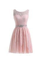 Flesh Pink Lace Short Homecoming Dresses Prom Dresses PG053 by pgmdress