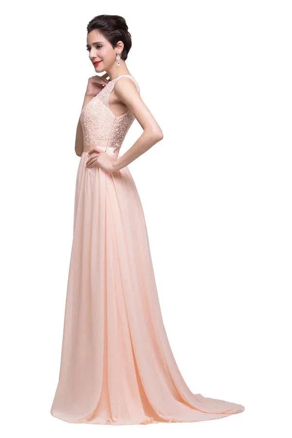 Floor-length A-line Crew Sash Chiffon Appliques Bridesmaid Dresses by misshow.com
