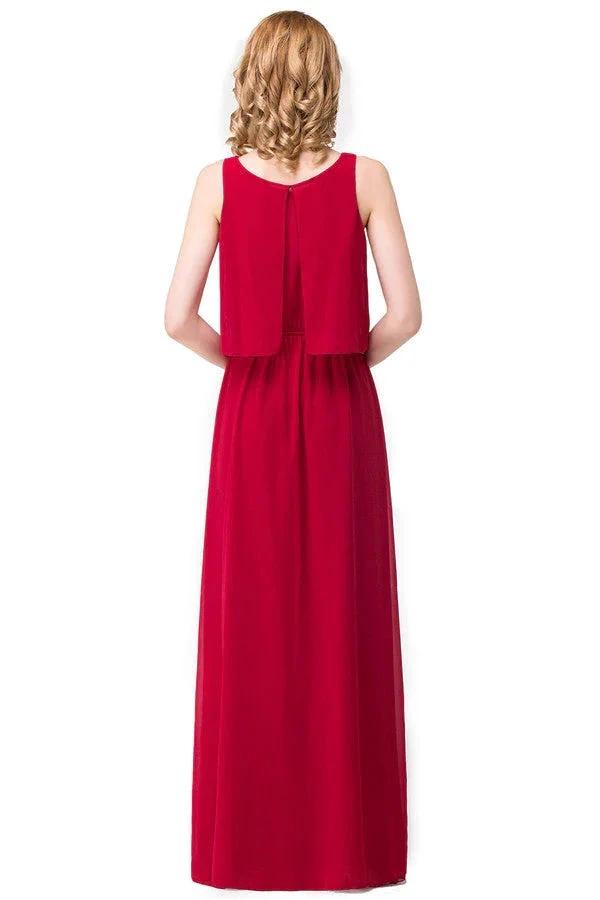 Floor-length A-line Square Chiffon Bridesmaid Dresses by misshow.com