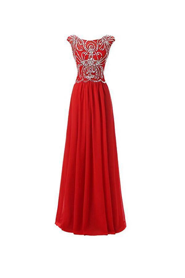 Floor Length Bridesmaid Dress Cap Sleeves Chiffon Prom Evening Gown PG317 by pgmdress