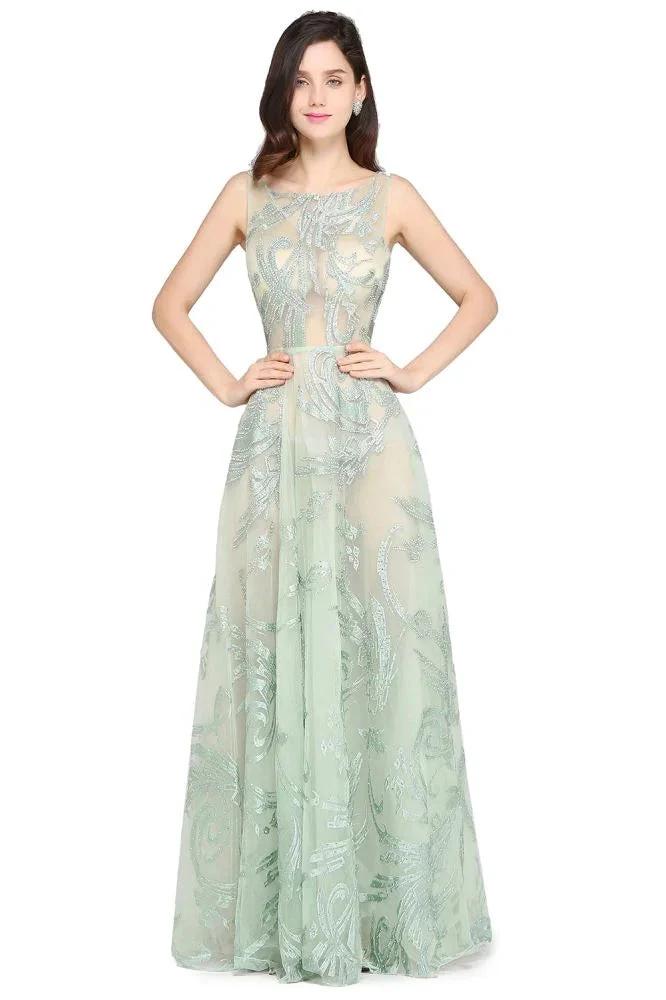 Floor Length Green Sexy Prom Dresses by misshow.com