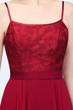 Floor Length Lace Appliques A-line Spaghetti Prom Dresses by misshow.com
