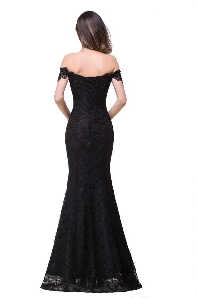Floor-Length Mermaid Lace Off Shoulder Bridesmaid Dresses by misshow.com