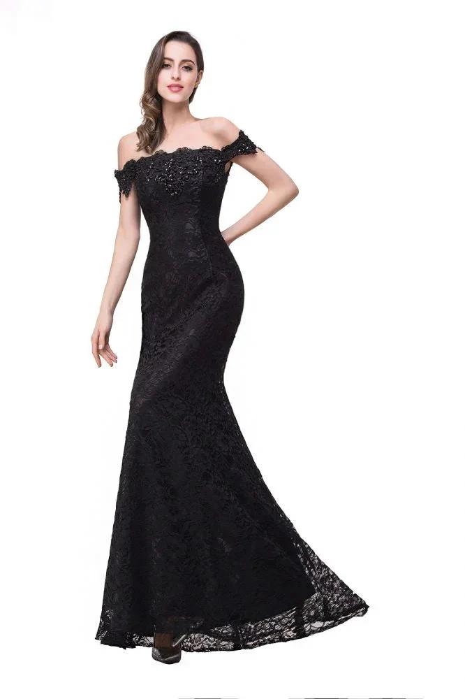 Floor-Length Mermaid Lace Off Shoulder Bridesmaid Dresses by misshow.com