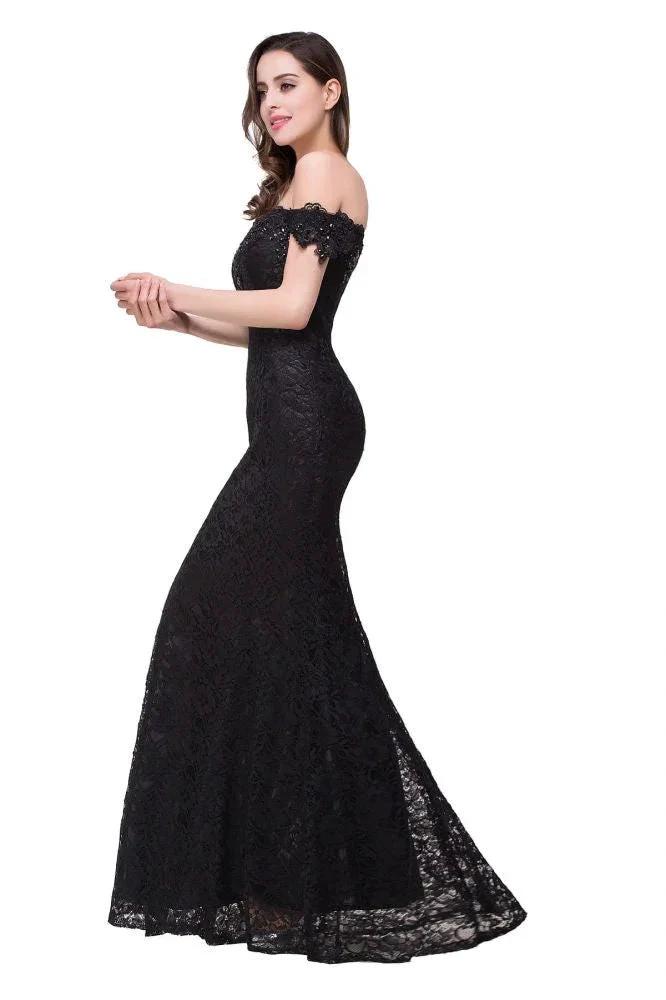 Floor-Length Mermaid Lace Off Shoulder Bridesmaid Dresses by misshow.com