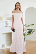 Floor-Length Mermaid Lace Off Shoulder Bridesmaid Dresses by misshow.com
