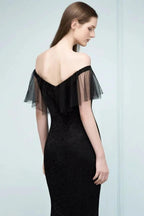 Floor Length Off-shoulder Mermaid Lace Tulle Prom Dresses by misshow.com