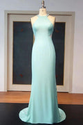 Floor Length Sheath Halter Sequined Back Prom Dresses by misshow.com