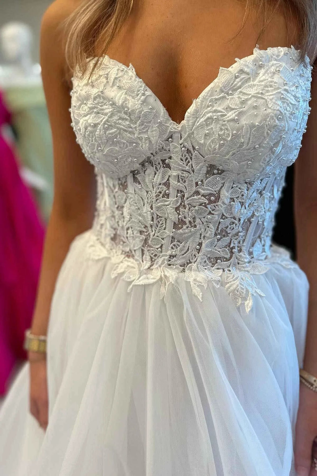 Romy | Red Tulle Appliques Sweetheart Ruffle Long Prom Dress by KissProm