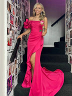 Gail | One Shoulder Mermaid Fuchsia Evening Long Dress with Slit by KissProm