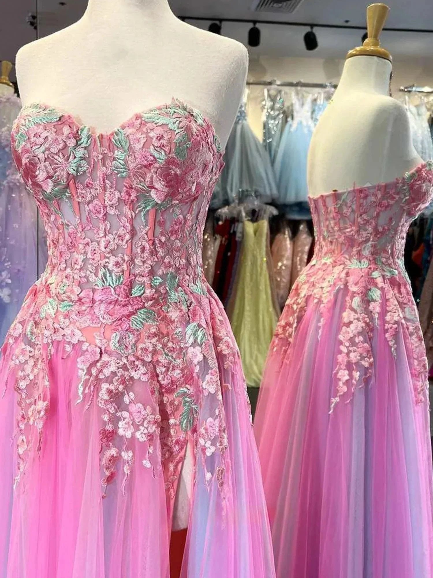 Georgia | A-line Sweetheart Applique Lace Long Prom Dress with Slit by KissProm