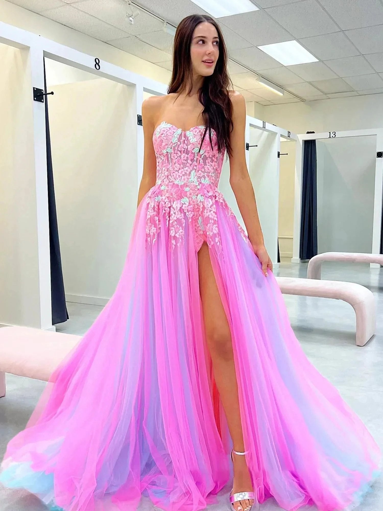 Georgia | A-line Sweetheart Applique Lace Long Prom Dress with Slit by KissProm