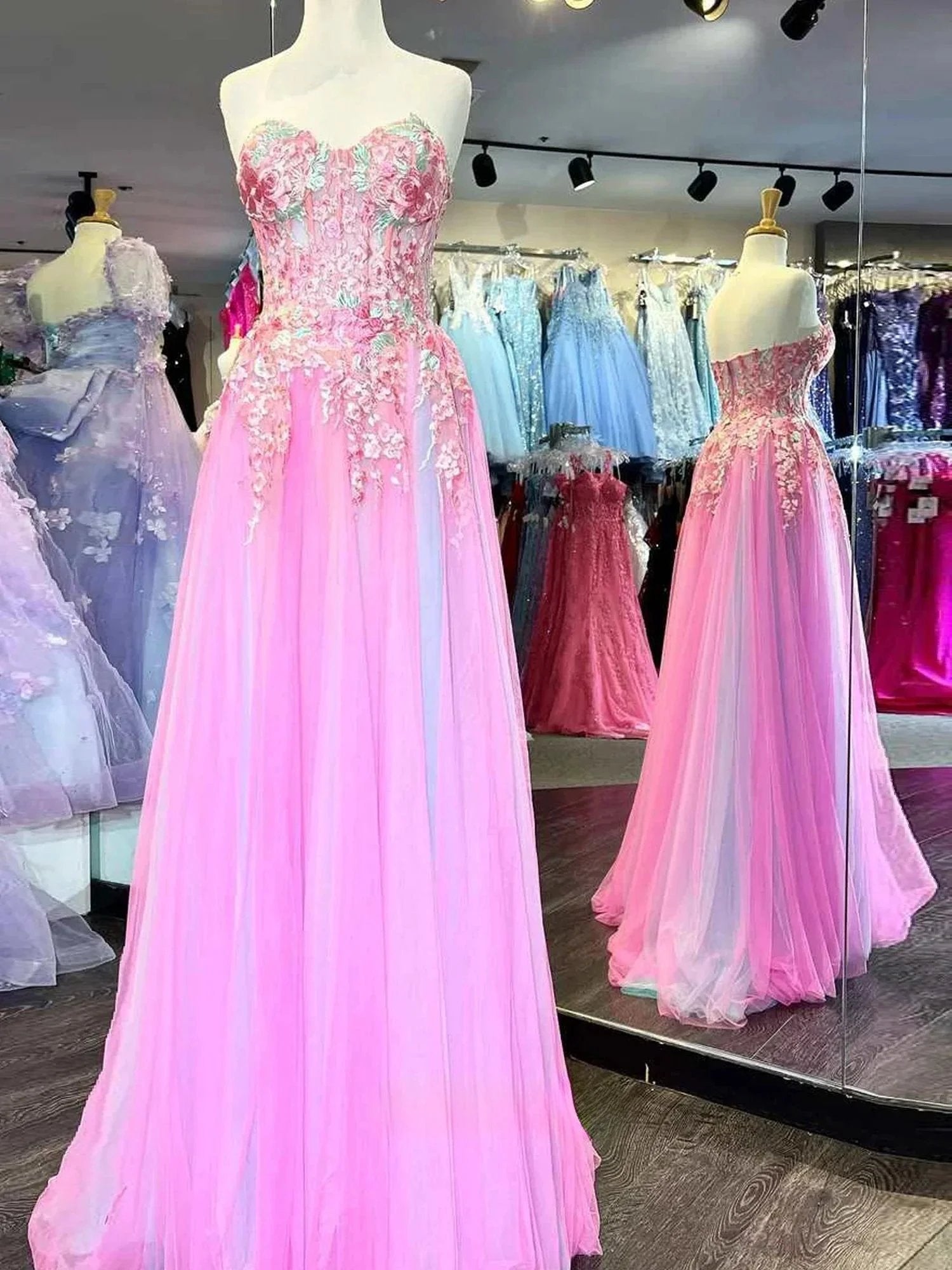 Georgia | A-line Sweetheart Applique Lace Long Prom Dress with Slit by KissProm