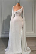 Glamorous A-line Sequined Split Wedding Dresses With Beads by misshow.com