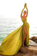 Glamorous Long Mermaid Sleeveless Sexy Prom Dress With Slit by misshow.com