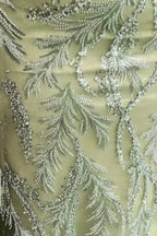 Glamorous Long Sage V-neck Mermaid Lace Beading Evening Dress by misshow.com