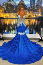 Glamorous Long Sleeveless Heter Backless Mermaid Prom Dress With Beading by misshow.com
