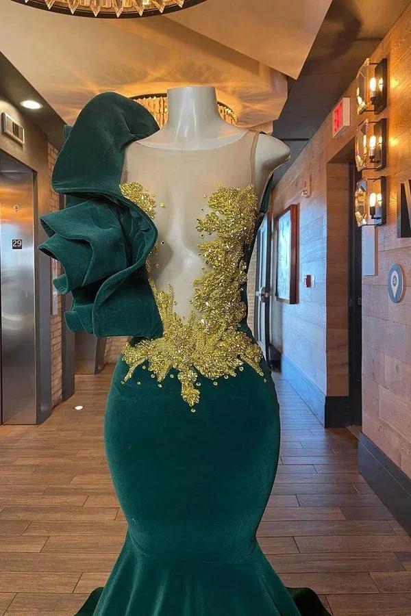 Glamorous Long Sleeveless Meimaid Prom Dress With Beading by misshow.com