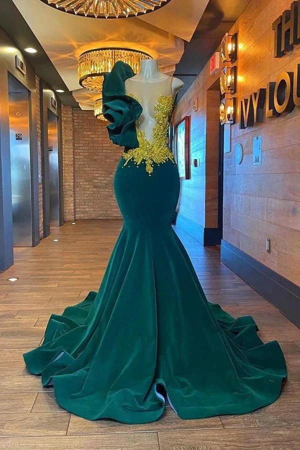 Glamorous Long Sleeveless Meimaid Prom Dress With Beading by misshow.com