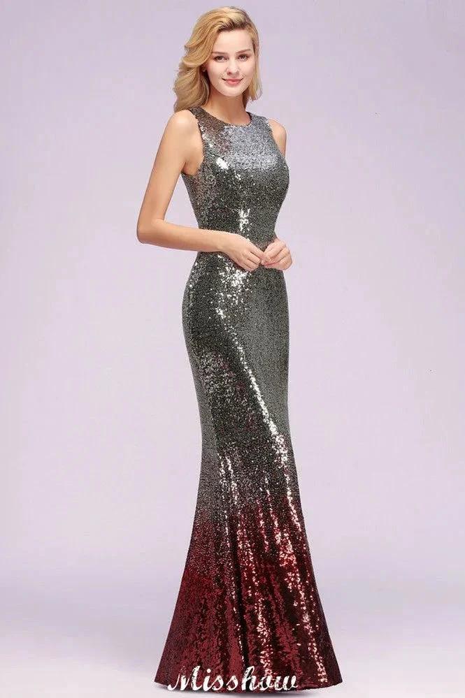 Glamorous Sleeveless Sexy Mermaid Sequins Bridesmaid Dresses by misshow.com