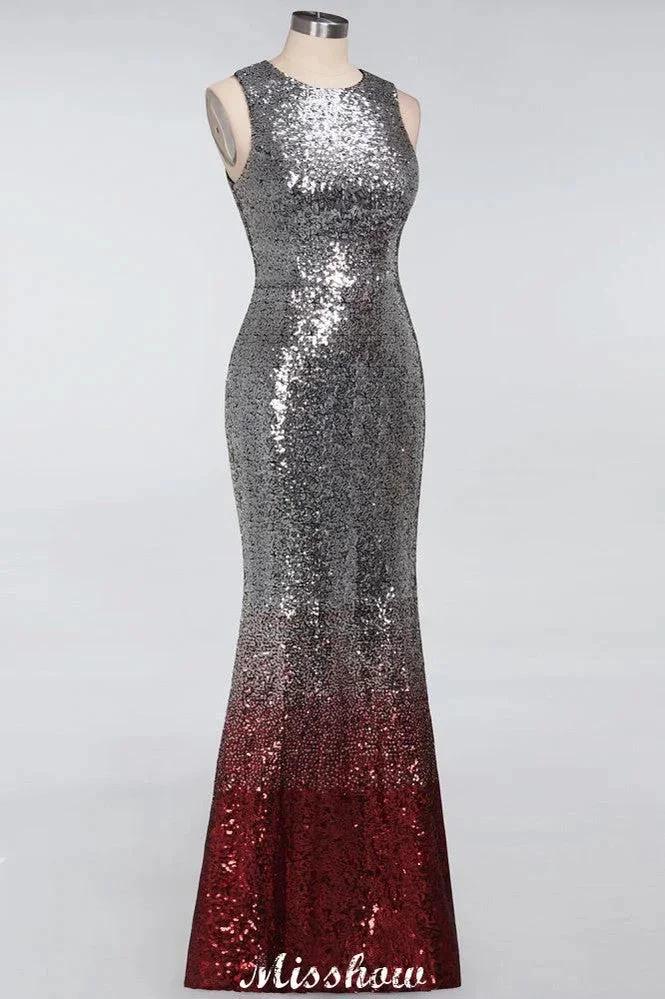 Glamorous Sleeveless Sexy Mermaid Sequins Bridesmaid Dresses by misshow.com