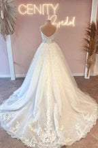 Glamorous spaghetti straps sleeveless a-line lace Wedding dresses by misshow.com