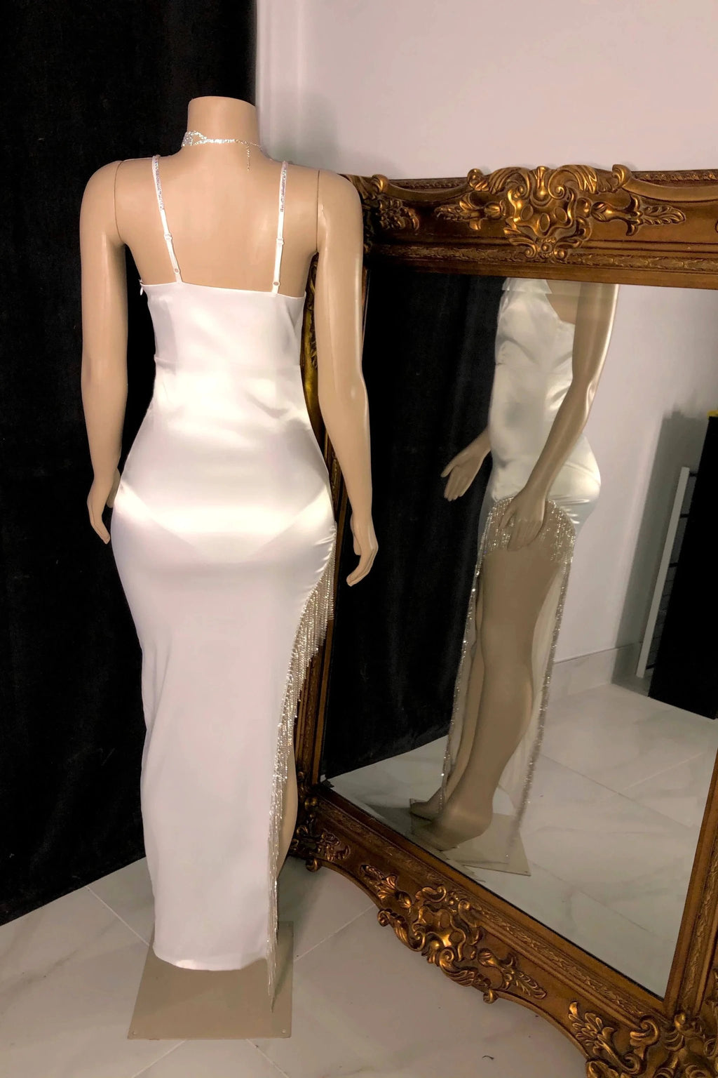 Glamorous V-neck Spaghetti Strap Sleeveless Mermaid Prom Dress by misshow.com
