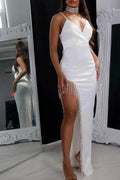 Glamorous V-neck Spaghetti Strap Sleeveless Mermaid Prom Dress by misshow.com