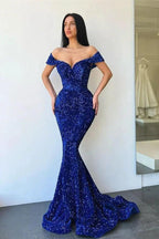Glittering Sequins Sweetheart Off-the-shoulder Mermaid Prom Dresses by misshow.com