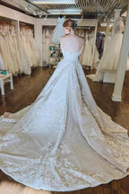 Gorgeous A-Line Lace Appliques Sleeveless Wedding Dresses by misshow.com